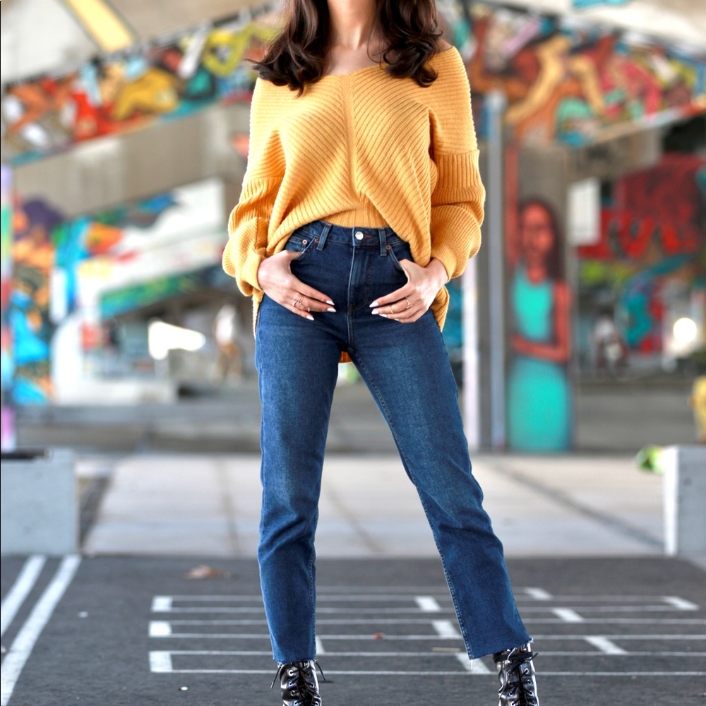 Topshop Straight leg mom jeans super high waisted size 26